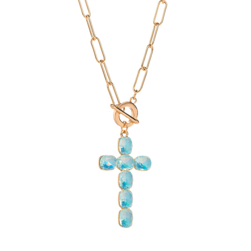 Wholesale Hip-Hop Cross Diamond Simple Clavicle Necklace